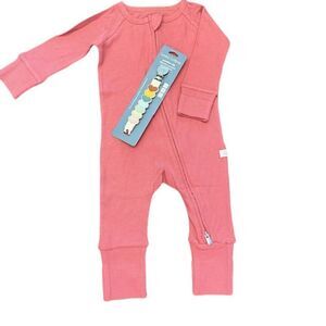 NWT Loulou Lollipop Set Waffle Knit Sleeper Mauvewood Silicone Paci Clip 3-6 Mo